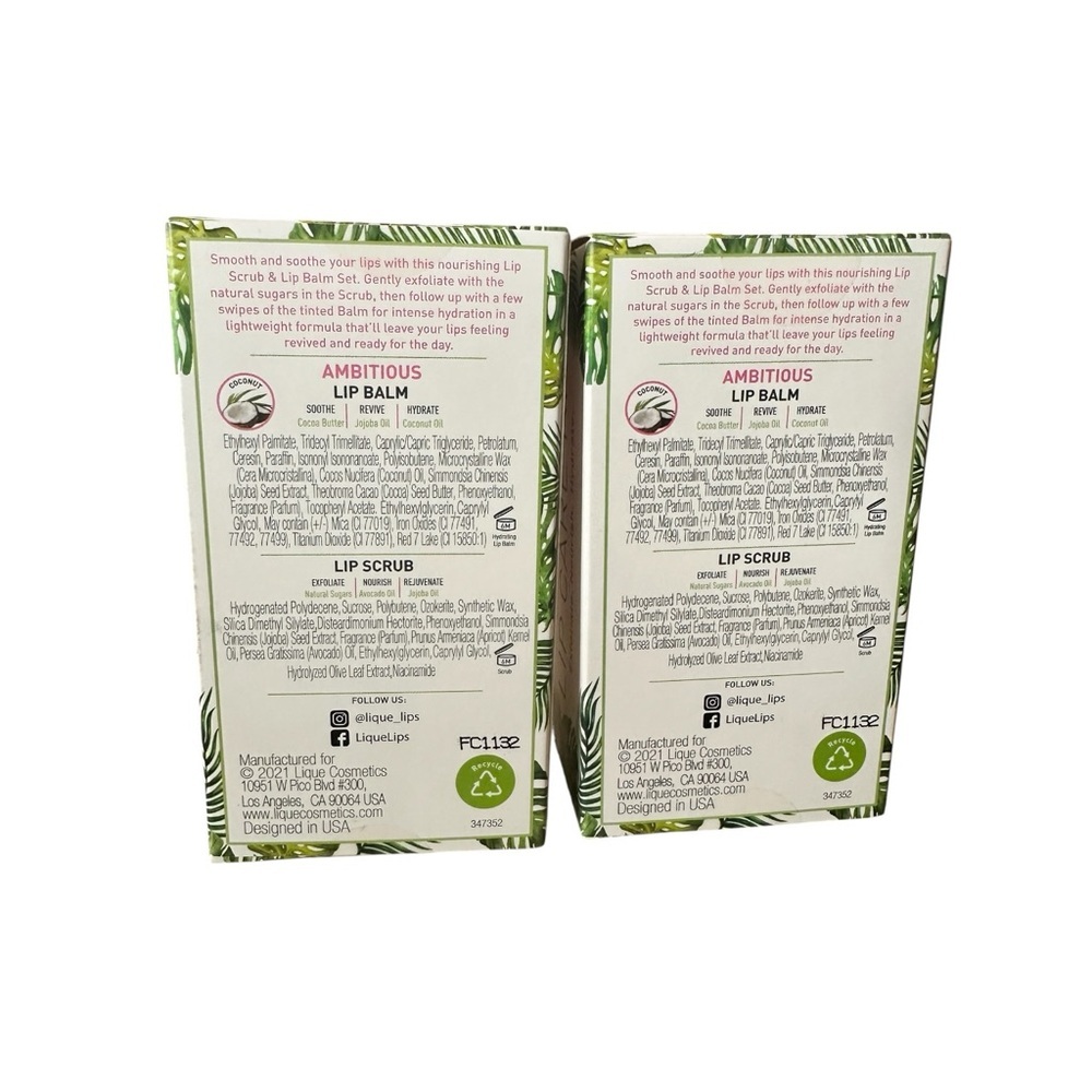 Lique Lip Care Kit Lip Balm & Lip Scrub Set Hydrating Exfoliating Duo - Picture 2 of 6